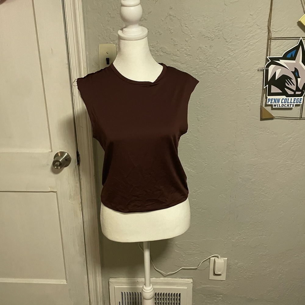 Sleeveless Wine Red Top